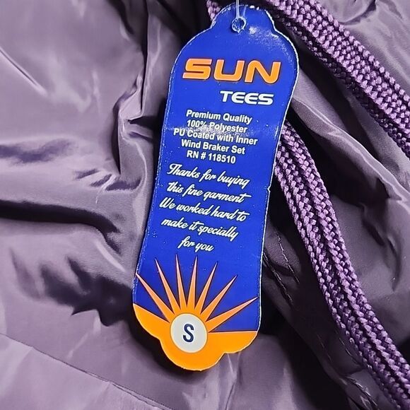 2415 NWT Sun Tees Purple windbreaker shorts Size Small - Picture 3 of 5